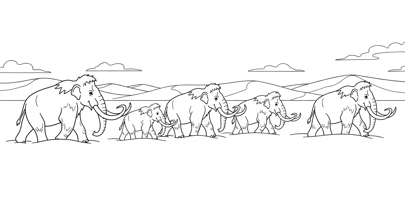 coloriage Mammouth pour enfants à télécharger 1