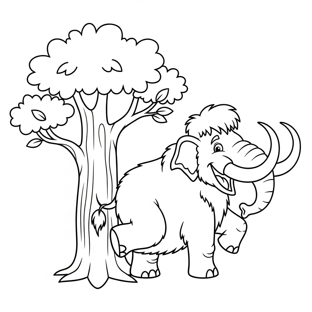 coloriage Mammouth à imprimer pour enfant de 8 ans