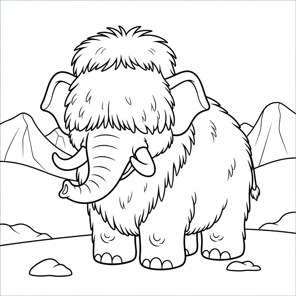 image pour coloriage Mammouth enfant