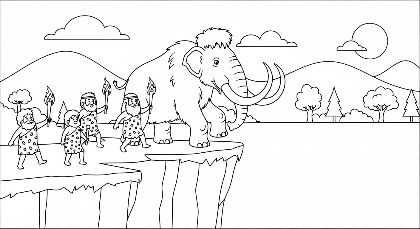coloriage Mammouth pour enfant gratuit