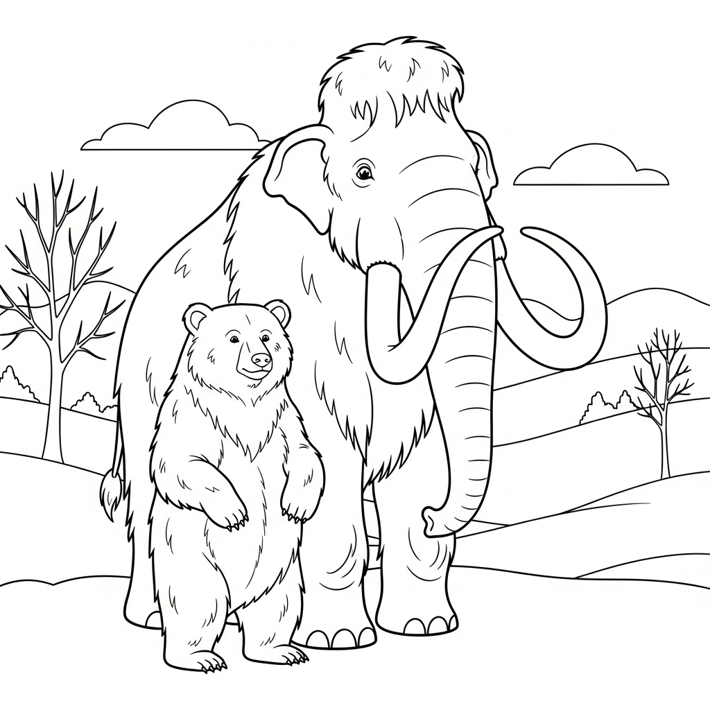 coloriage Mammouth à imprimer gratuit 1