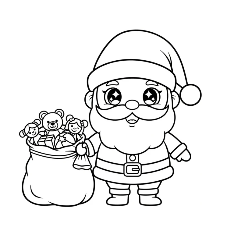 Coloriage Noël Kawaii