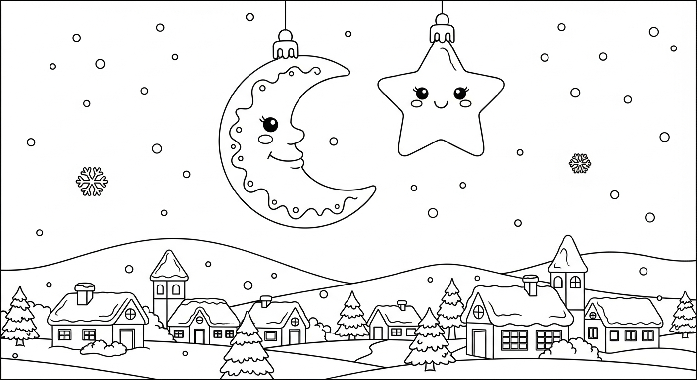 coloriage Noël Kawaii updated à imprimer kawaii