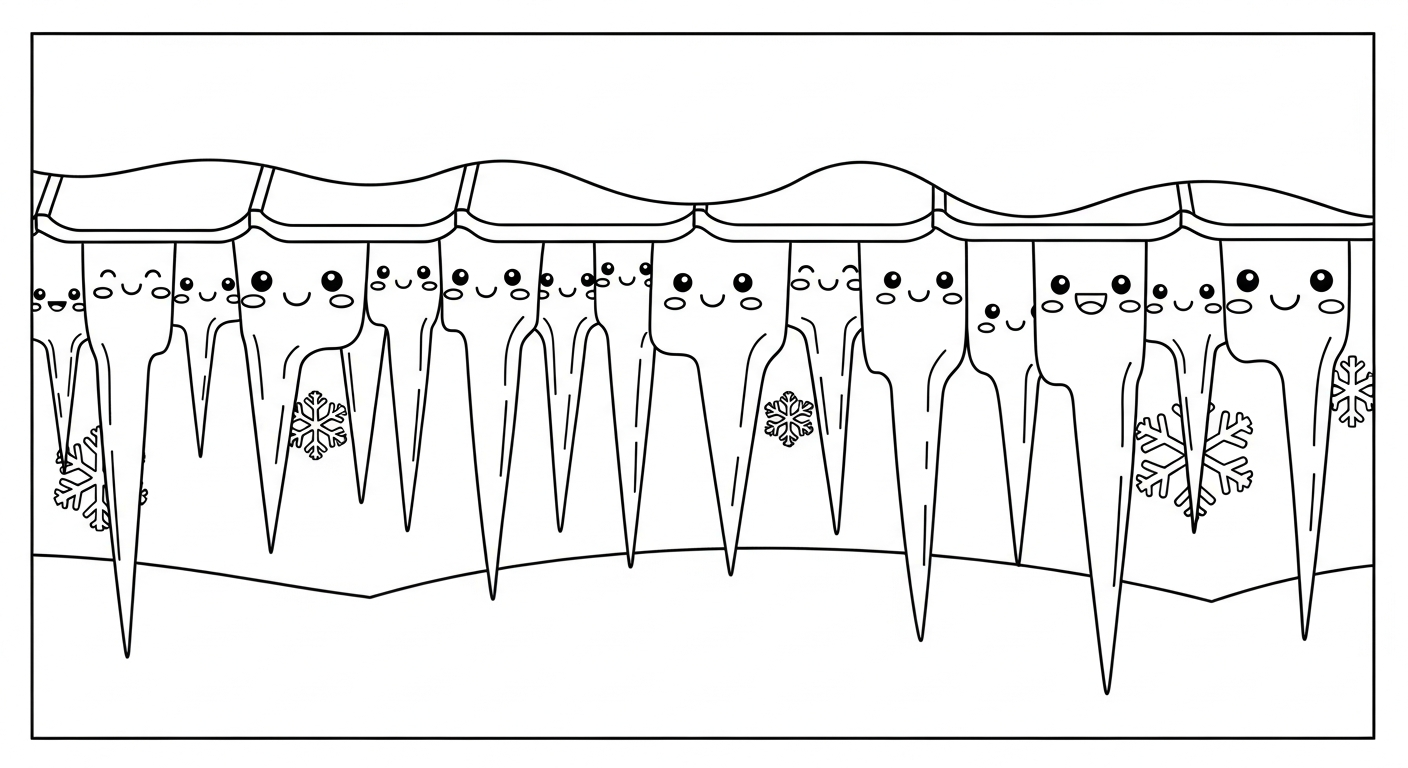coloriage Noël Kawaii updated pour enfant de 6 ans