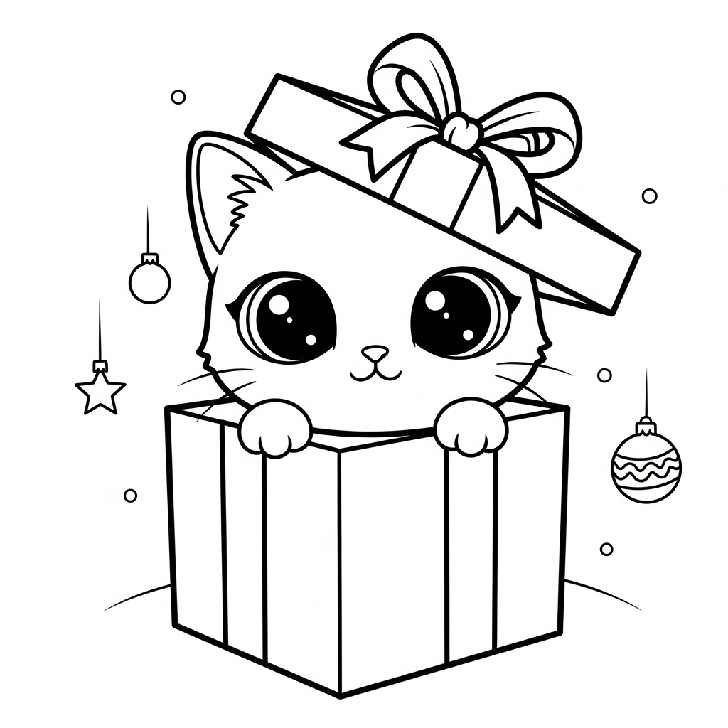 coloriage Noël Kawaii updated gratuit a imprimer 1
