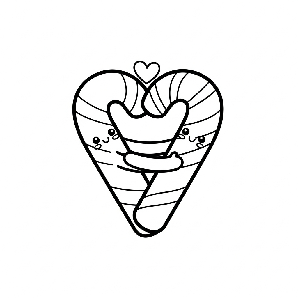 coloriage Noël Kawaii updated à imprimer pour enfant de 4 ans