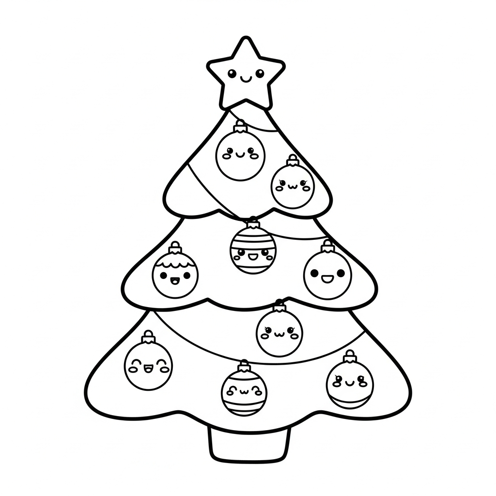 coloriage Noël Kawaii updated gratuit en ligne