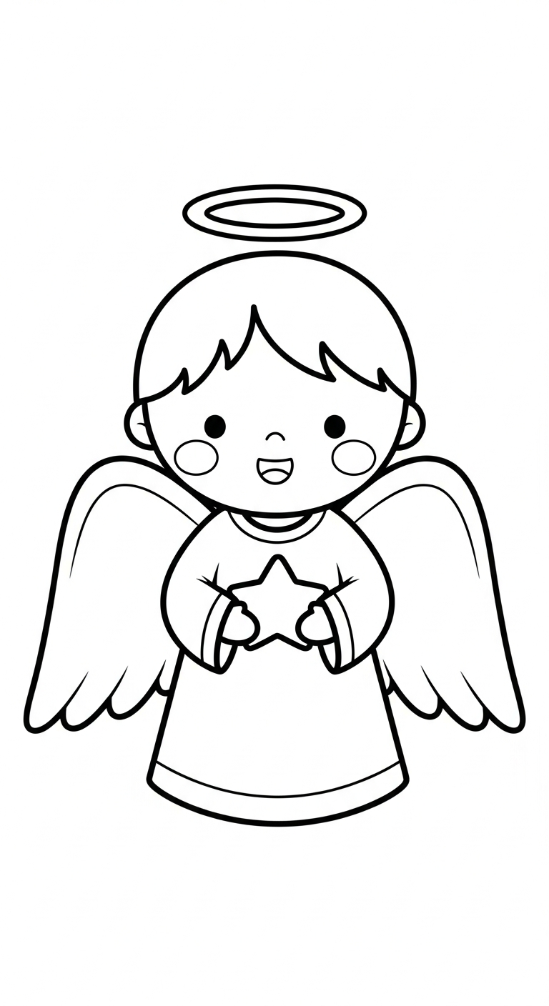 coloriage Noël Kawaii updated à imprimer pour enfant de 4 ans 1