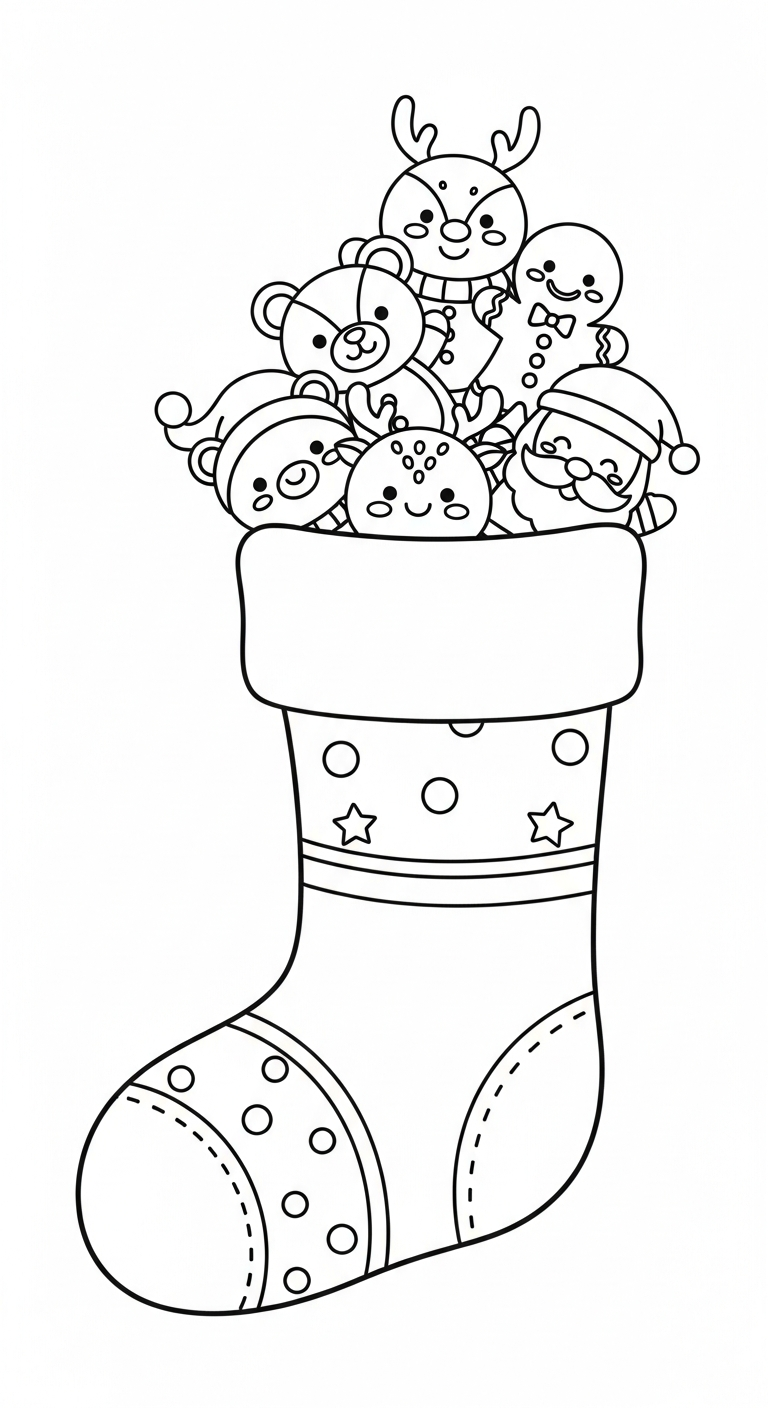 coloriage Noël Kawaii updated à imprimer pdf