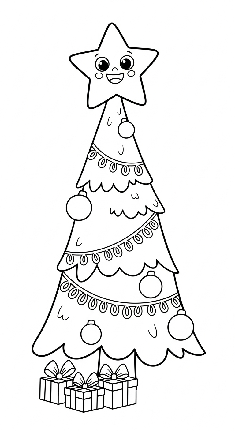 coloriage Noël Kawaii updated pour enfant de 10 ans