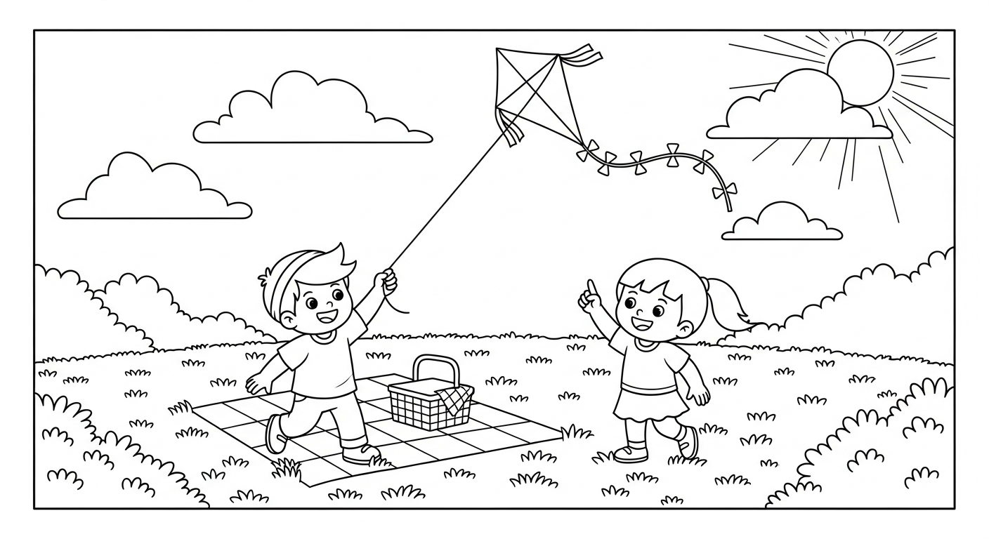 coloriage Pique Nique pour primaire