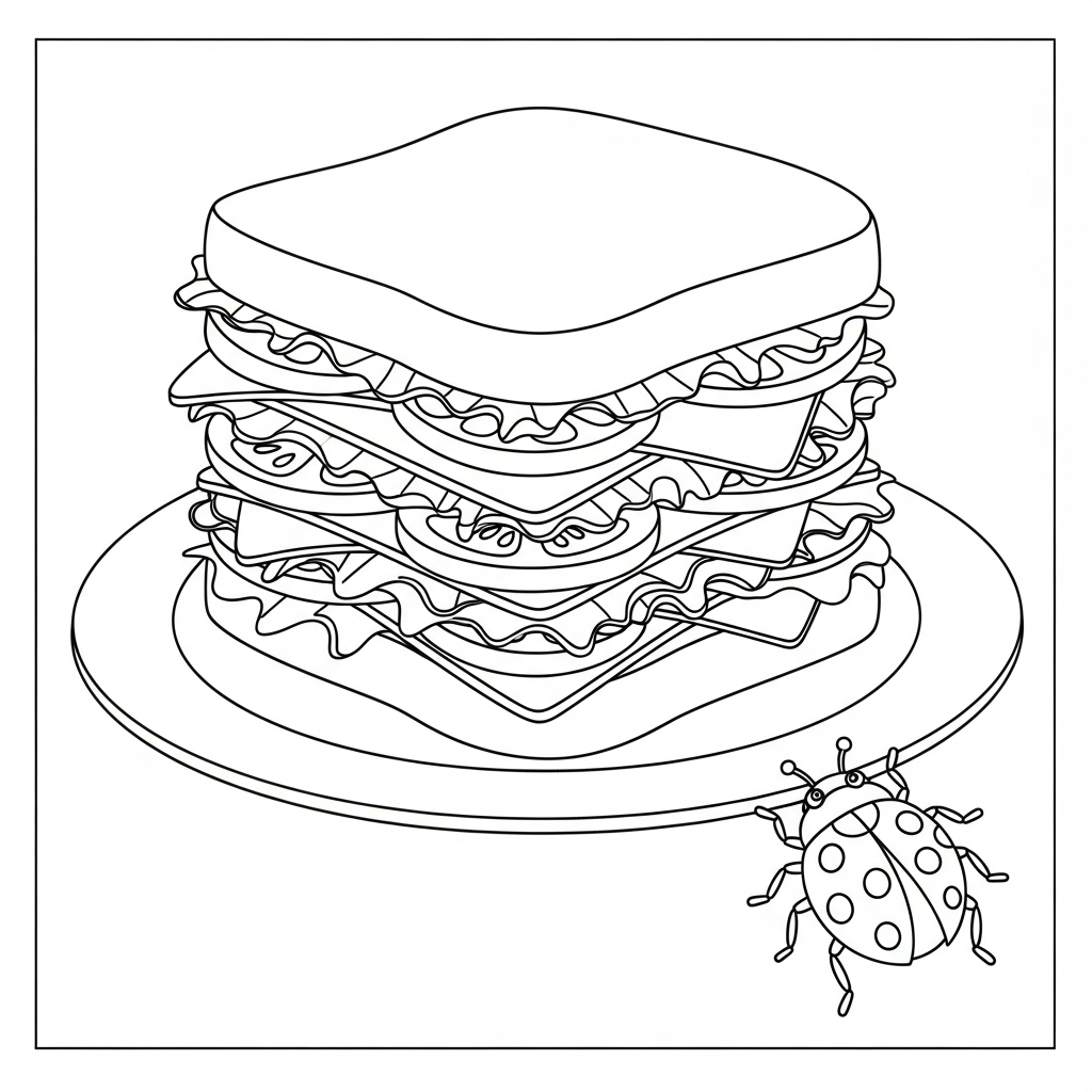 coloriage Pique Nique pour enfant de 4 ans