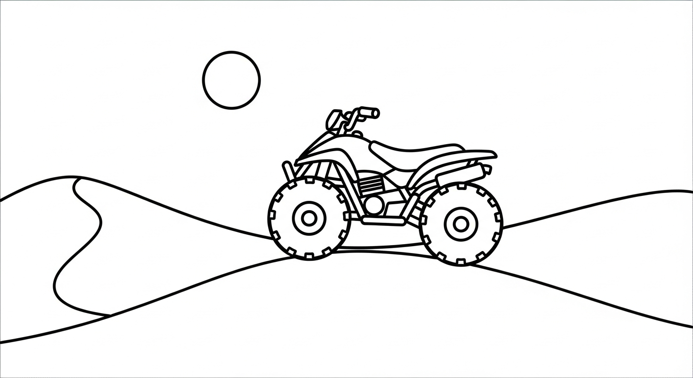 coloriage Quad updated et decoupage