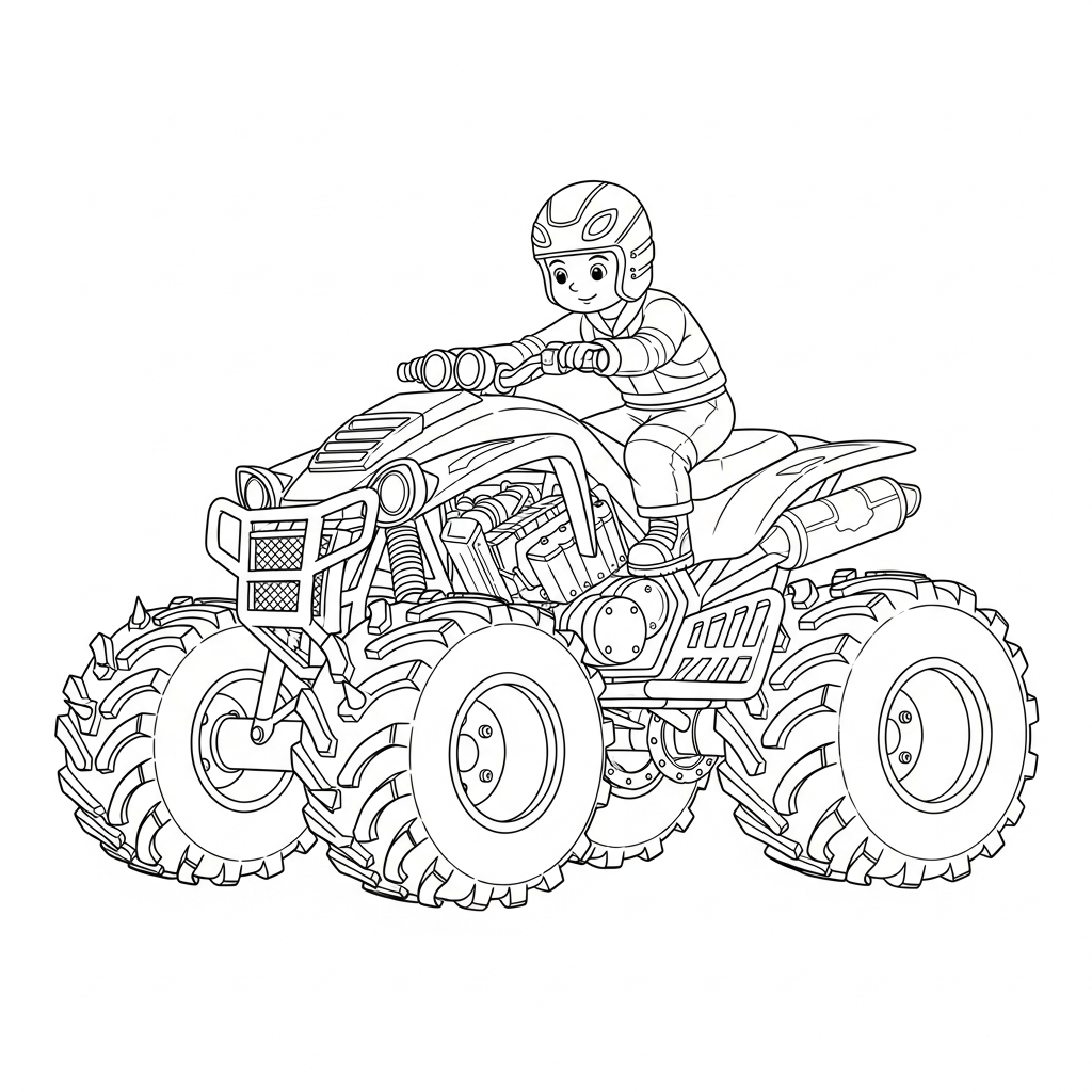 coloriage Quad updated gratuit à imprimer