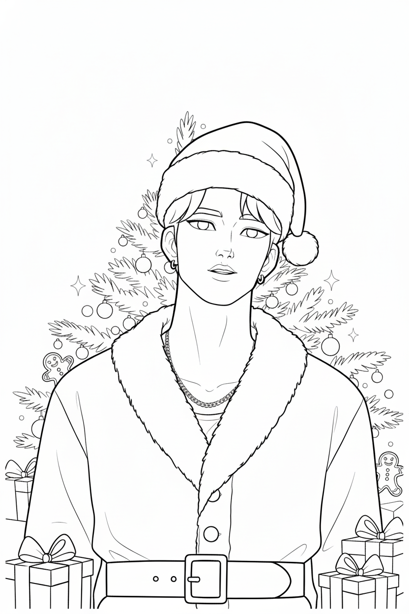 coloriage Saja Boys Noël pour primaire