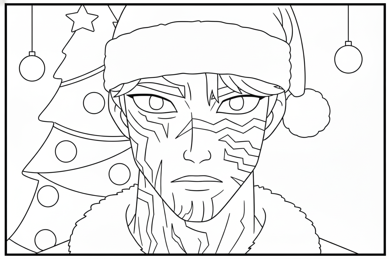 coloriage Saja Boys Noël pour enfant de 7 ans 1