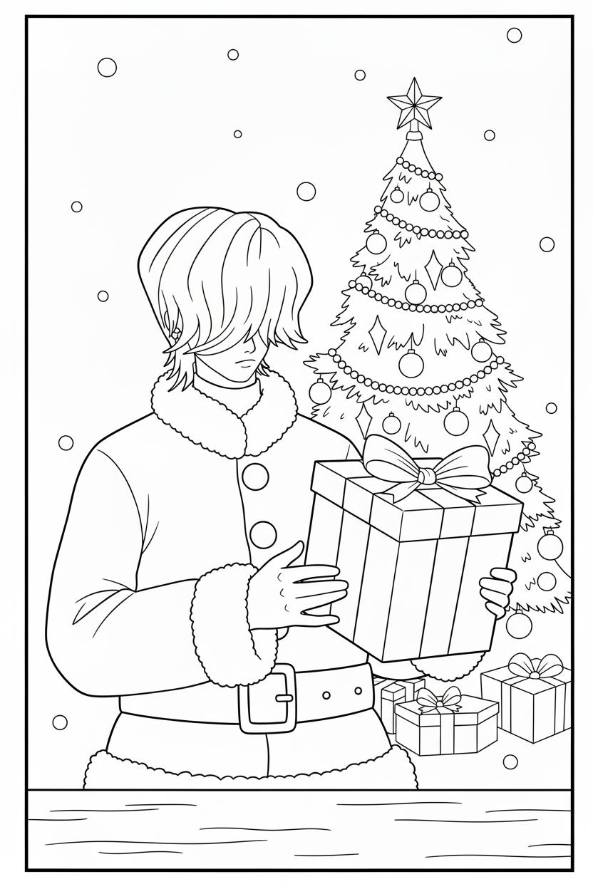 coloriage Saja Boys Noël à imprimer pour enfants