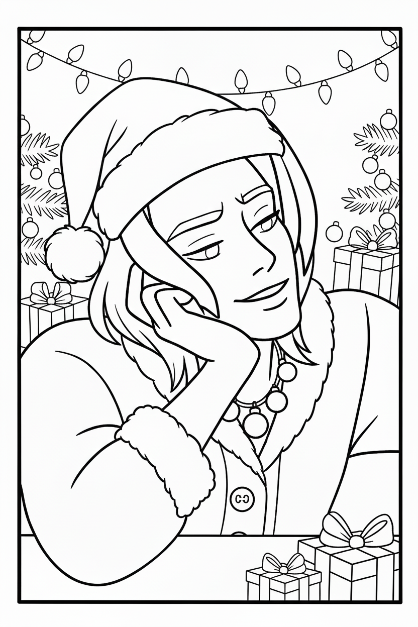 coloriage Saja Boys Noël pour enfant gratuit