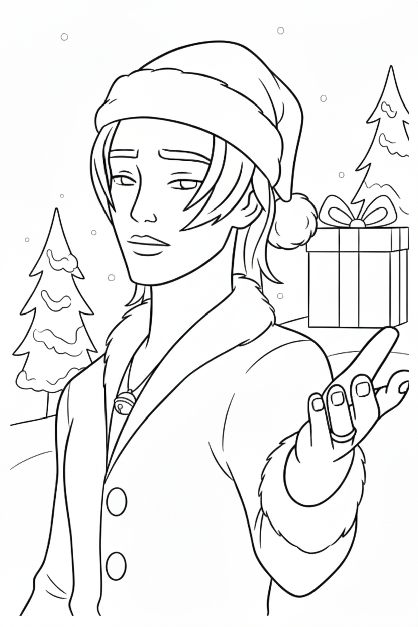 coloriage Saja Boys Noël à imprimer pour enfant de 12 ans