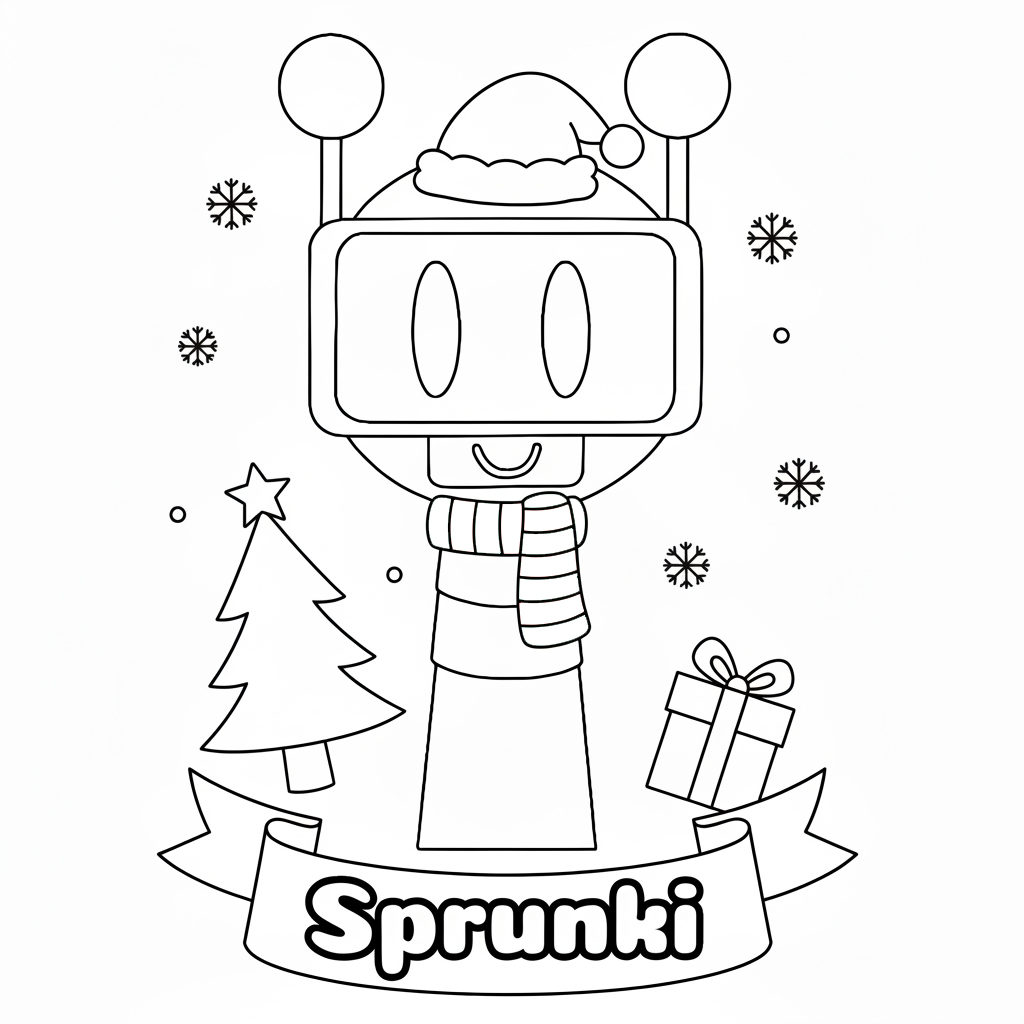 coloriage Sprunki Noël a imprimer gratuit