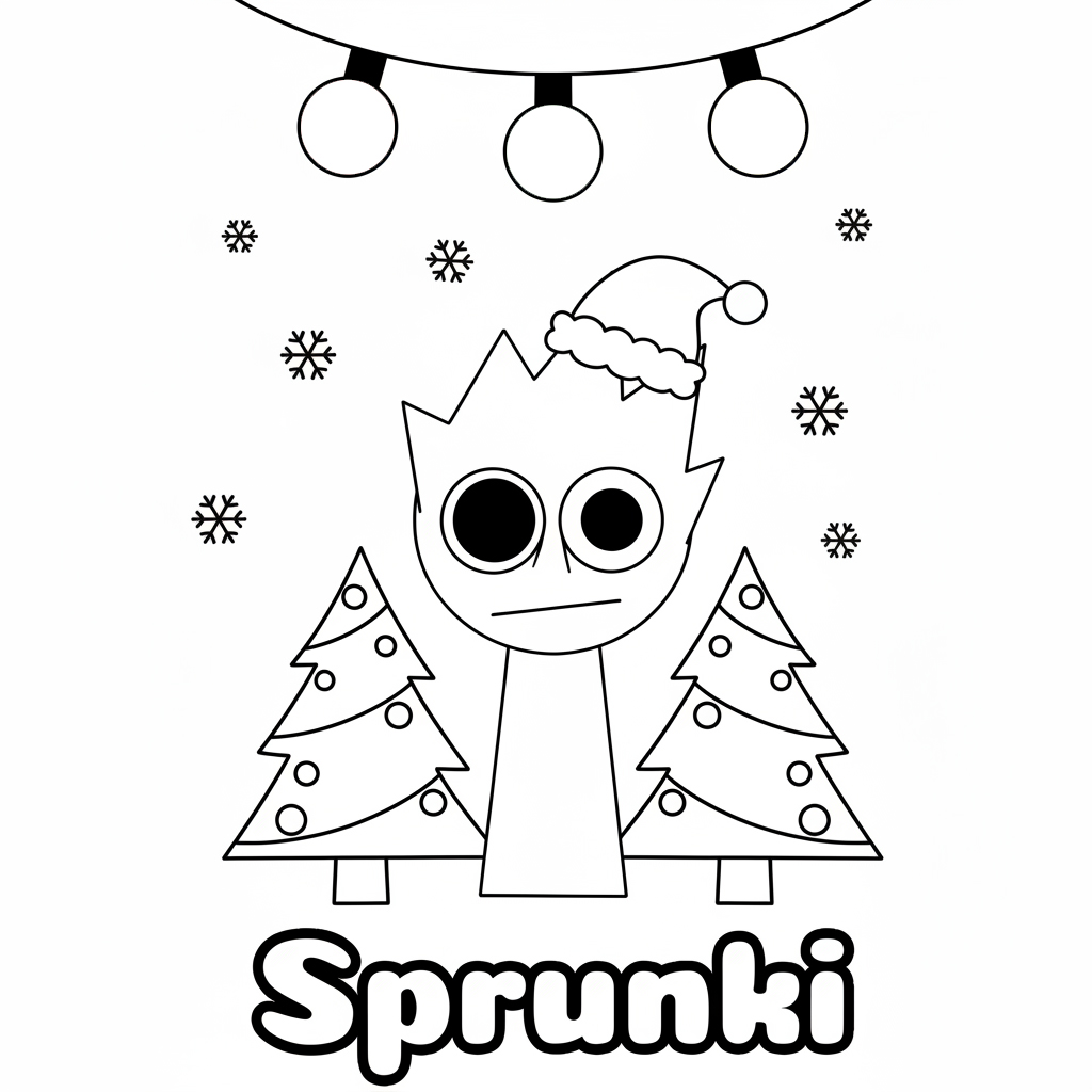 coloriage Sprunki Noël gratuit en ligne 1