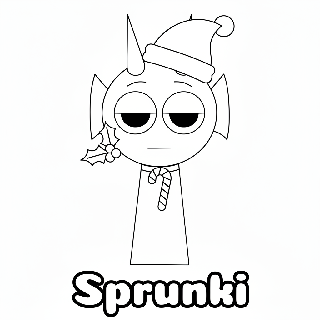 coloriage Sprunki Noël pour enfant de 7 ans