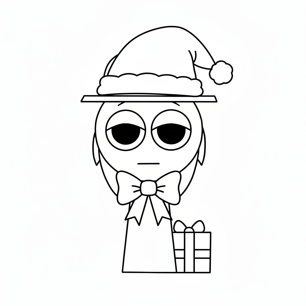 coloriage Sprunki Noël pour enfant de à imprimer