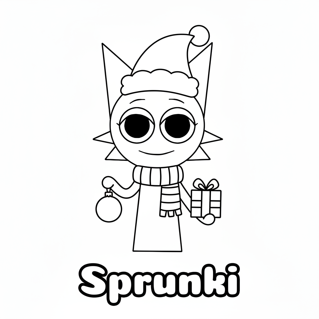 coloriage Sprunki Noël gratuit a imprimer