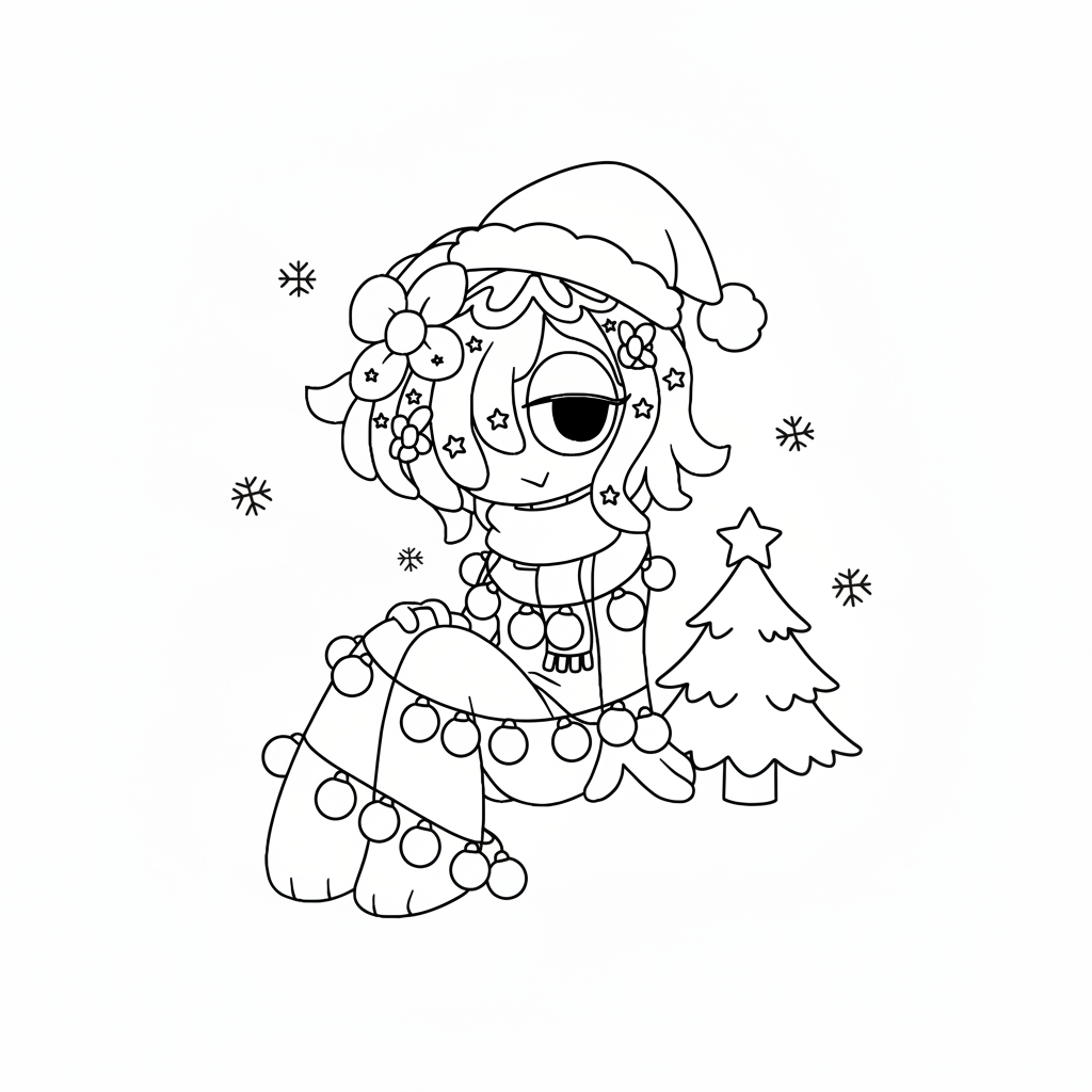 coloriage Sprunki Noël pour primaire