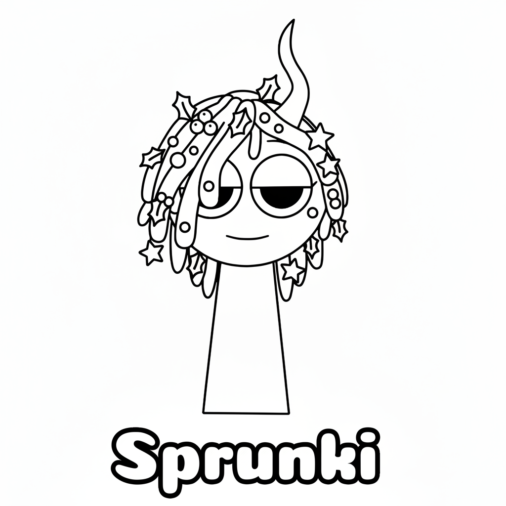 coloriage Sprunki Noël à imprimer pdf