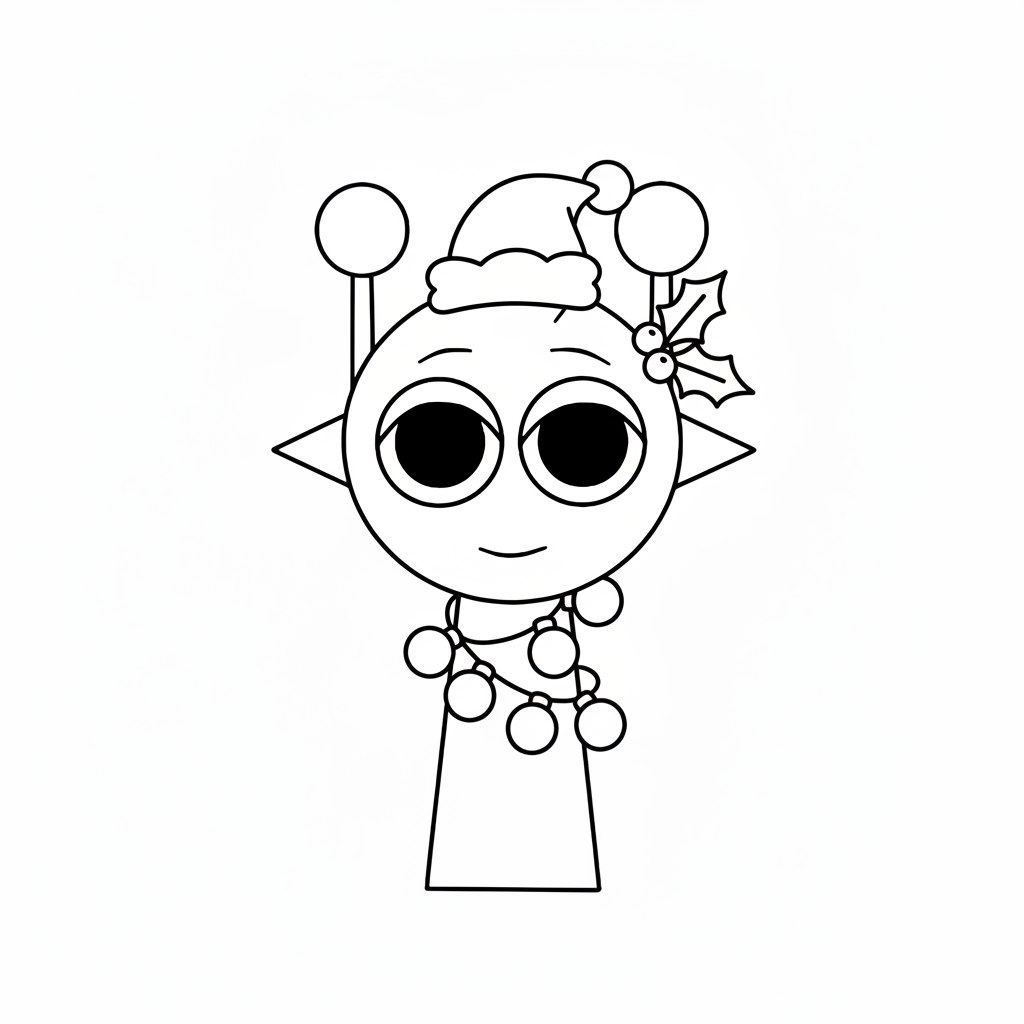 coloriage Sprunki Noël a imprimer gratuitement