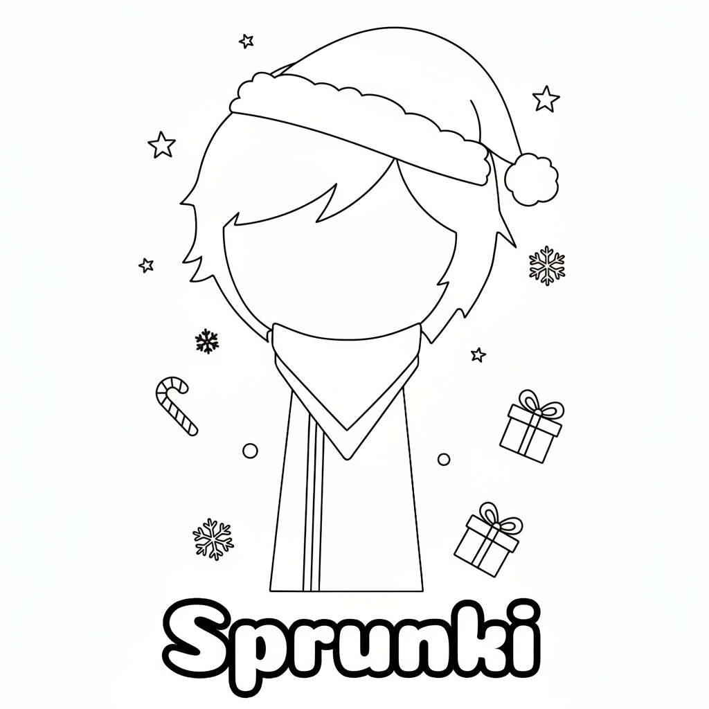 coloriage Sprunki Noël et apprentissage 2