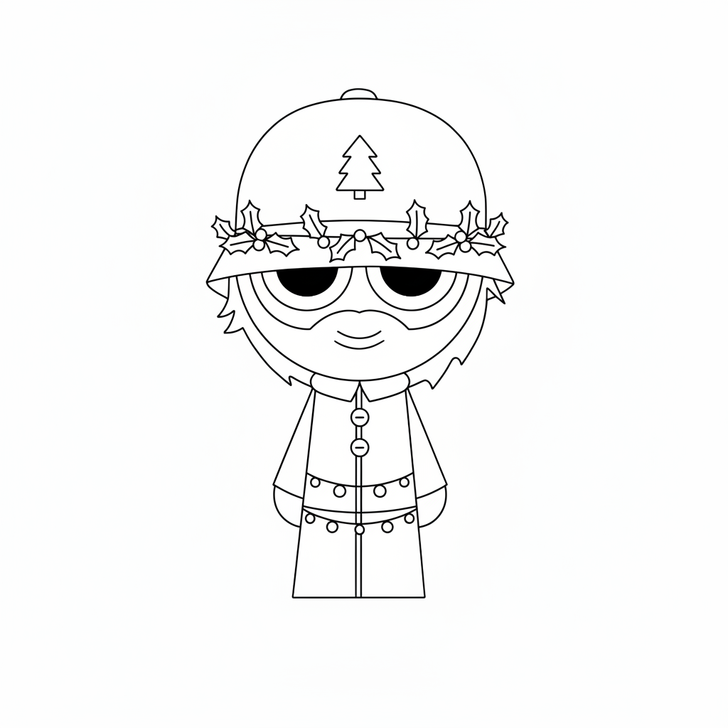 coloriage Sprunki Noël à imprimer pour enfant de 7 ans 1