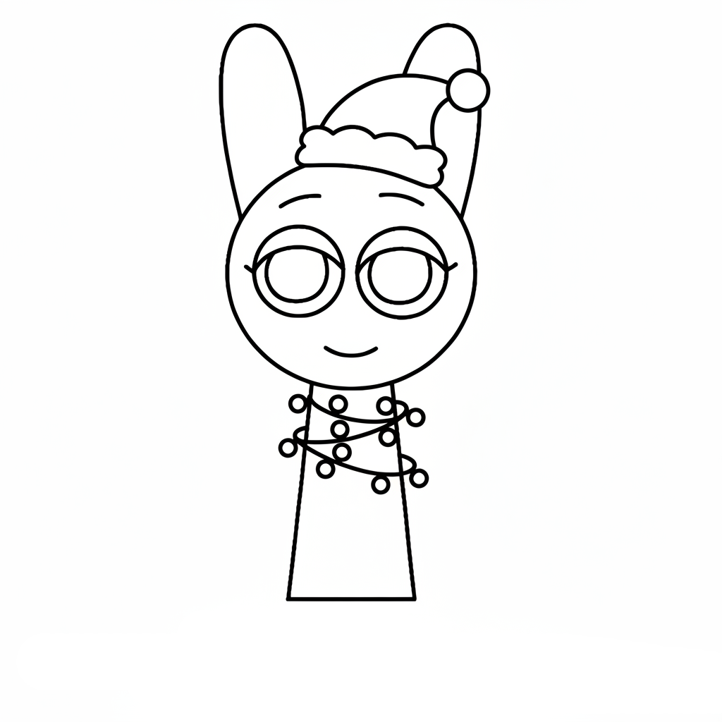 coloriage Sprunki Noël et apprentissage 1