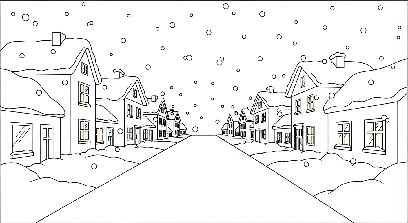 coloriage Village de Noël updated a imprimer gratuitement
