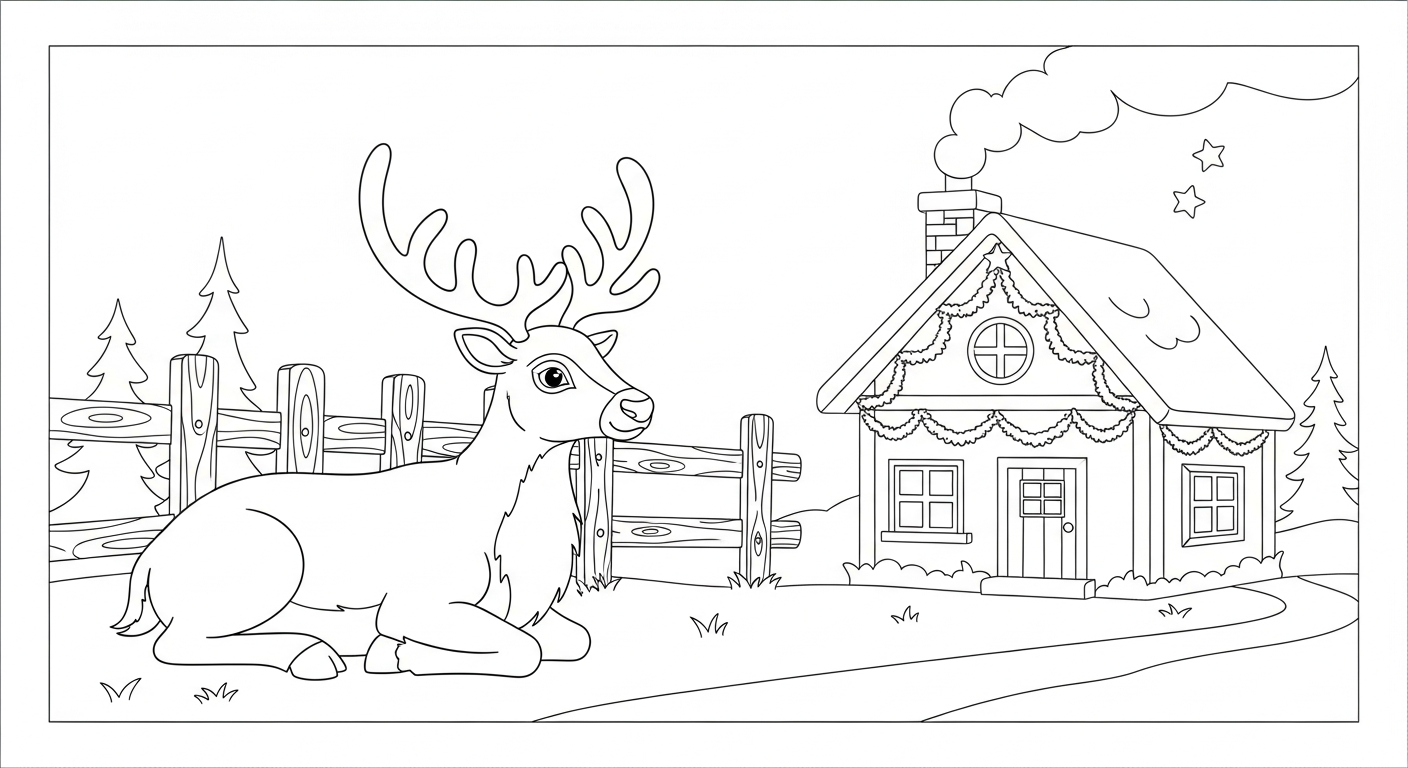 coloriage Village de Noël updated à imprimer pdf gratuit 1