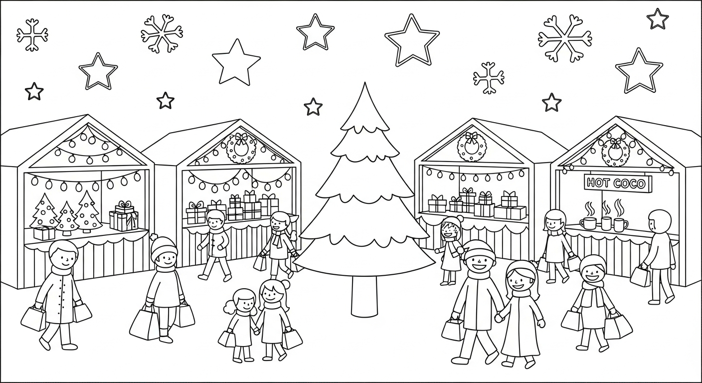 coloriage Village de Noël updated a colorier en ligne gratuitement