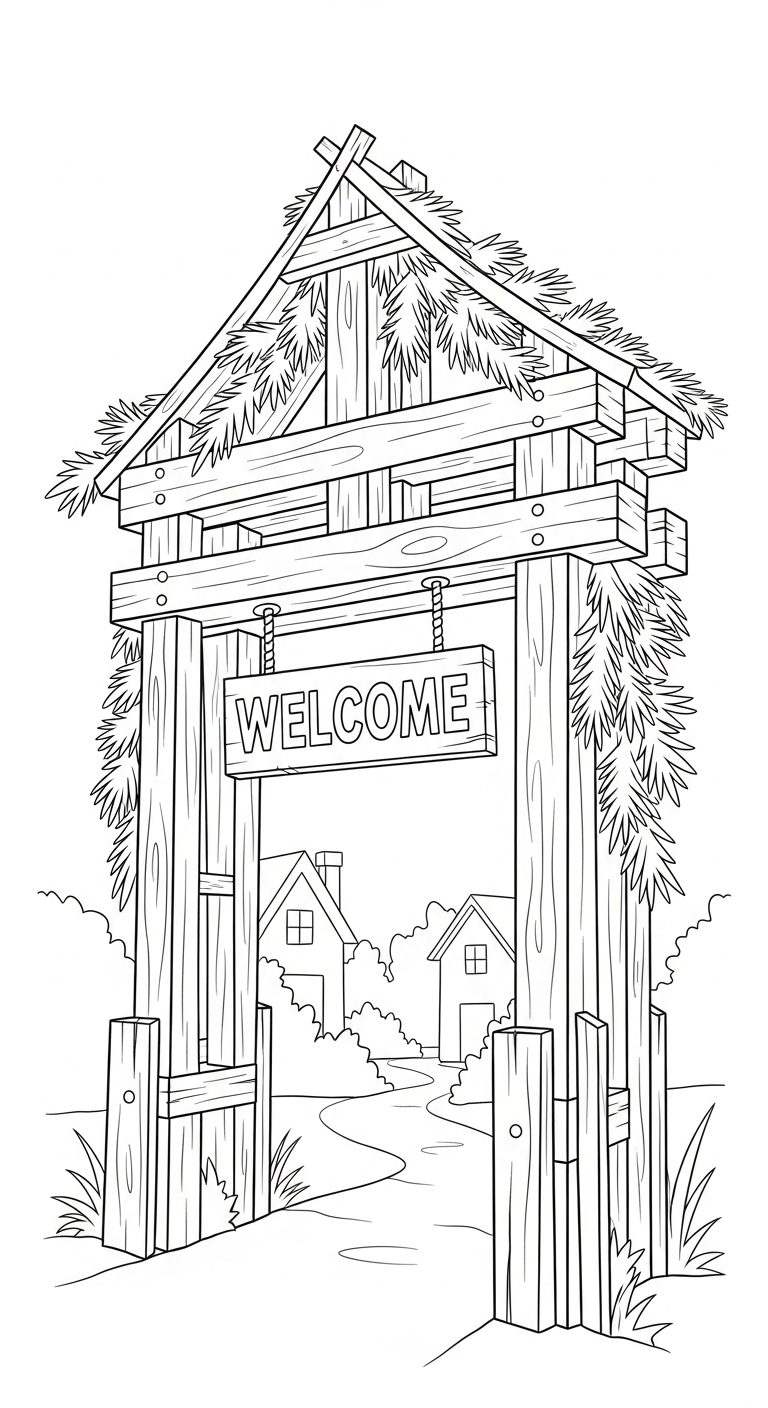 coloriage Village de Noël updated à imprimer pour enfant de 9 ans 1