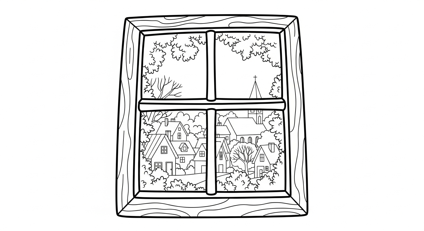 coloriage Village de Noël updated pour enfant de 2 ans