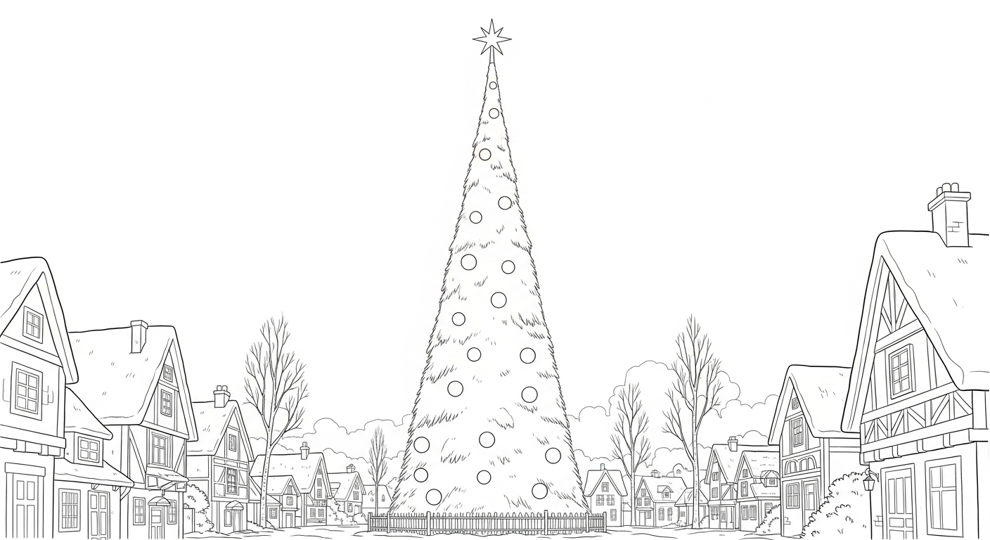 coloriage Village de Noël updated educatif pour enfant