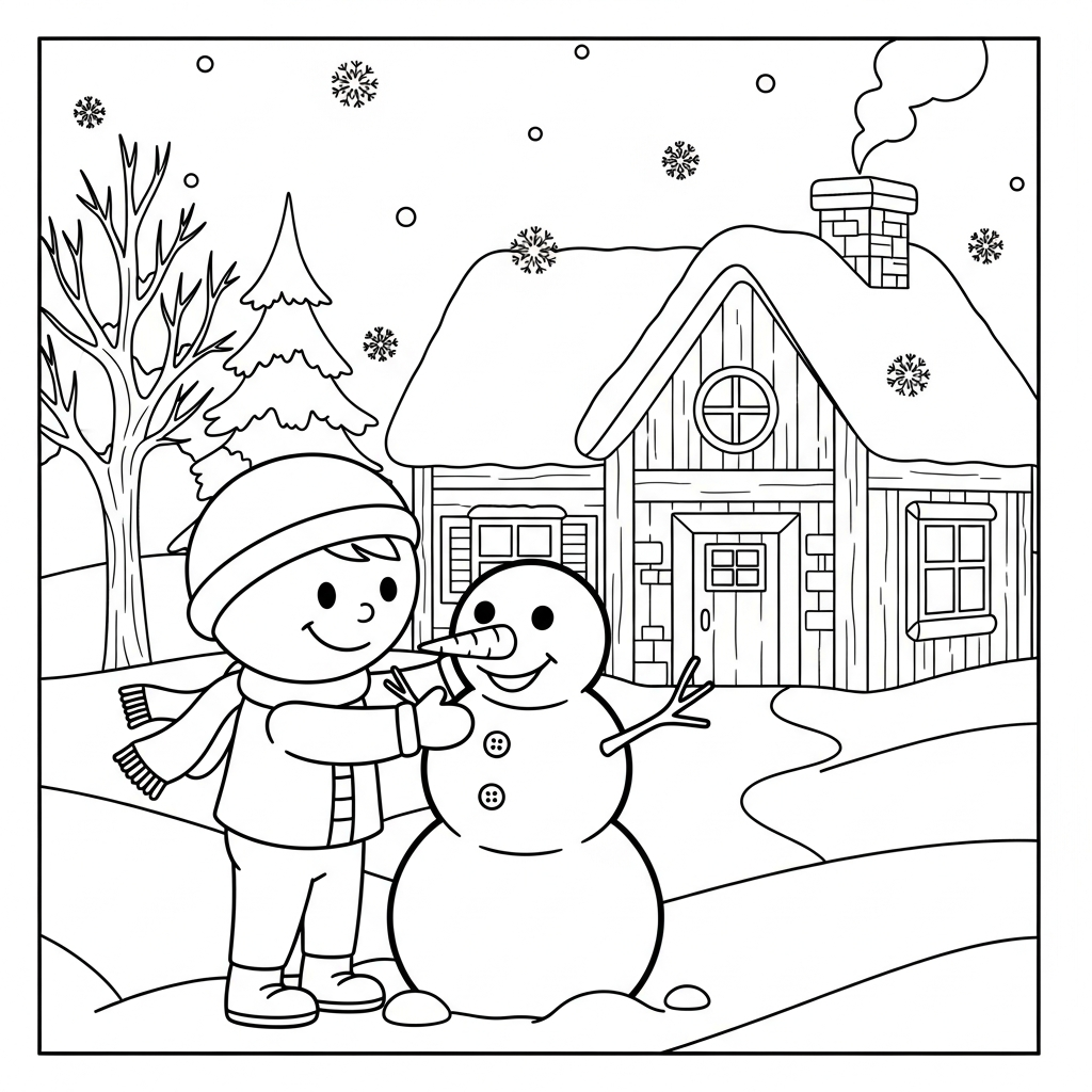coloriage Village de Noël updated à imprimer a4