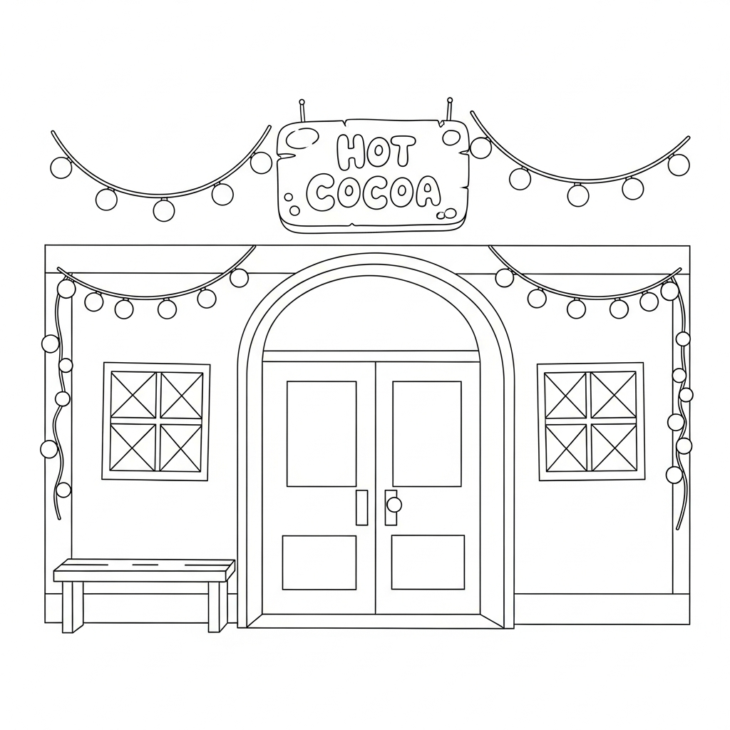 coloriage Village de Noël updated pour enfant de 6 ans
