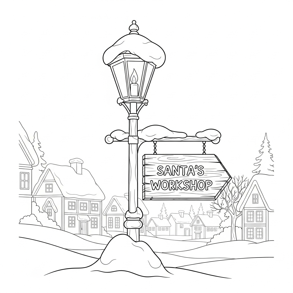 coloriage Village de Noël updated gratuit à imprimer