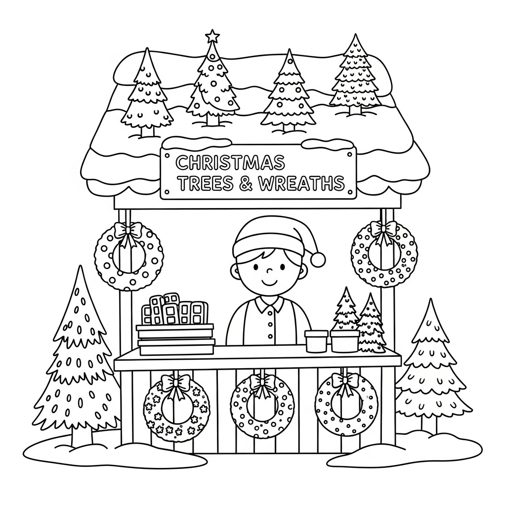 coloriage Village de Noël updated gratuit a imprimer
