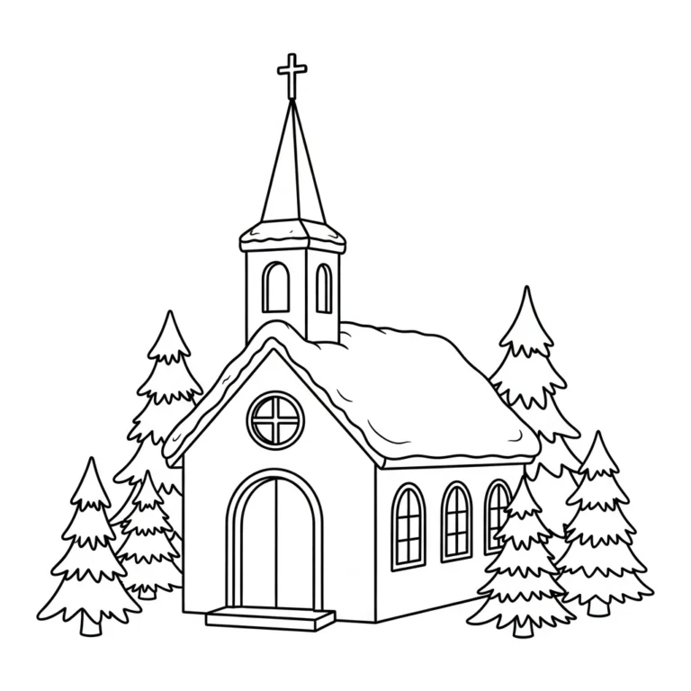Coloriage Village de Noël