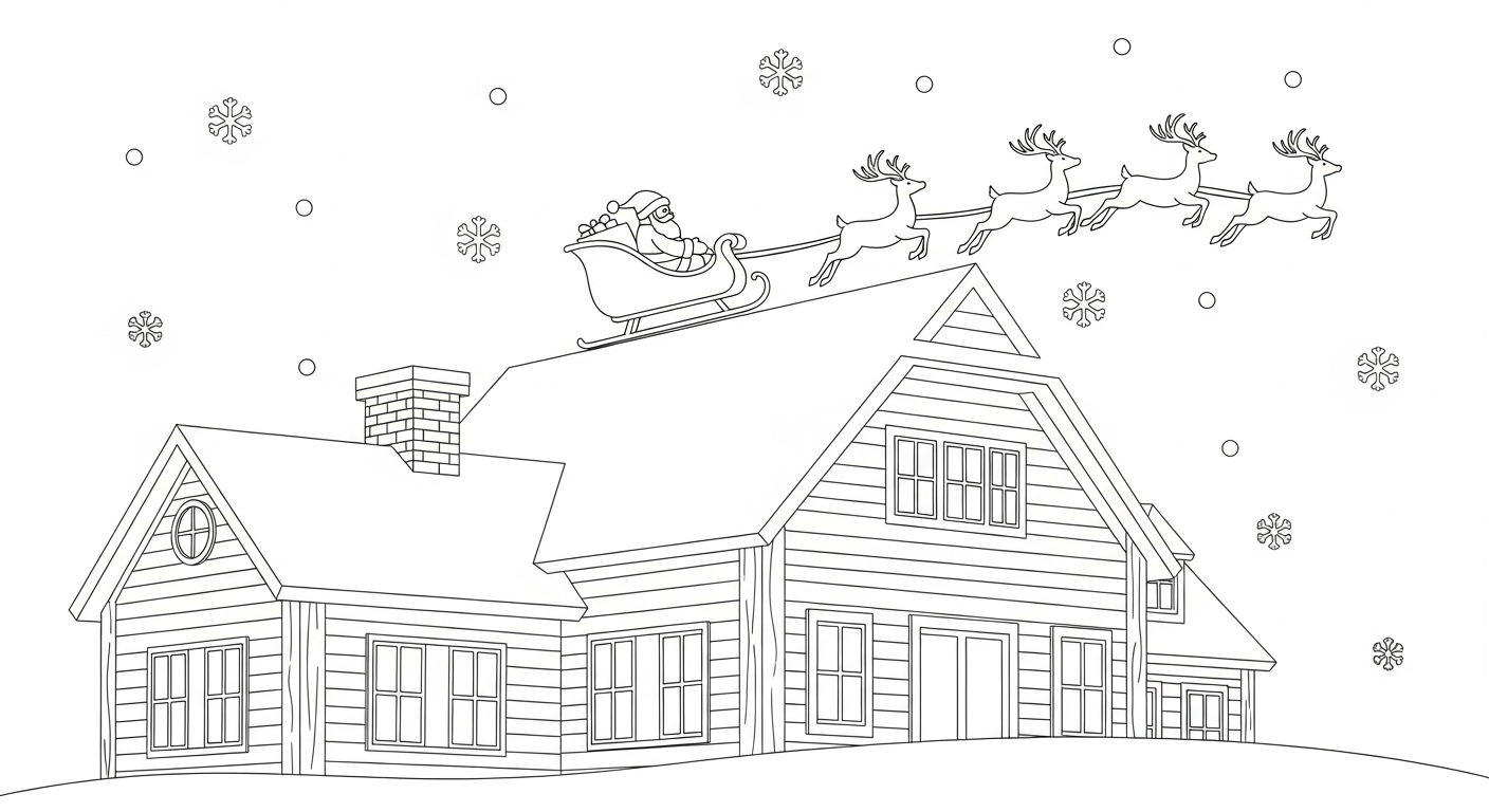 coloriage Village de Noël updated pour enfant gratuit