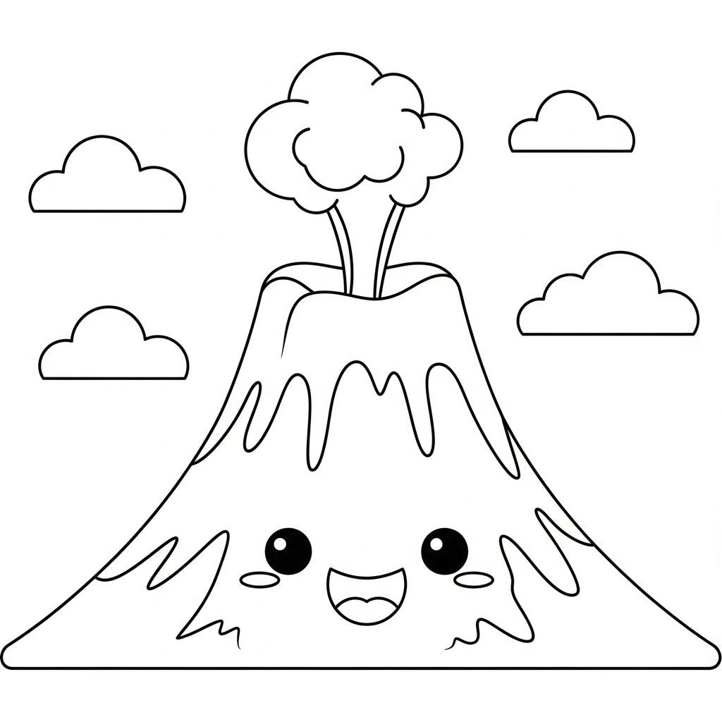 coloriage Volcan updated à imprimer gratuit
