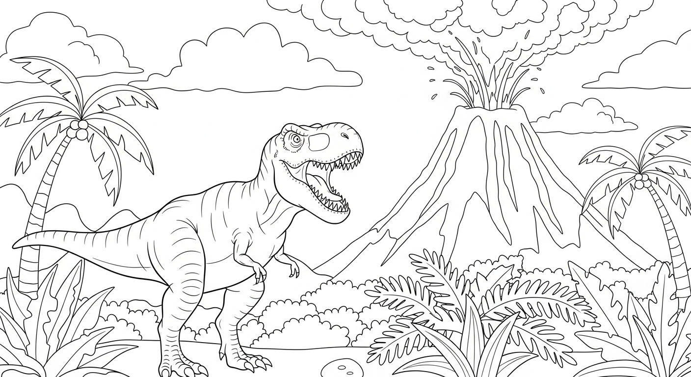 coloriage Volcan updated a imprimer