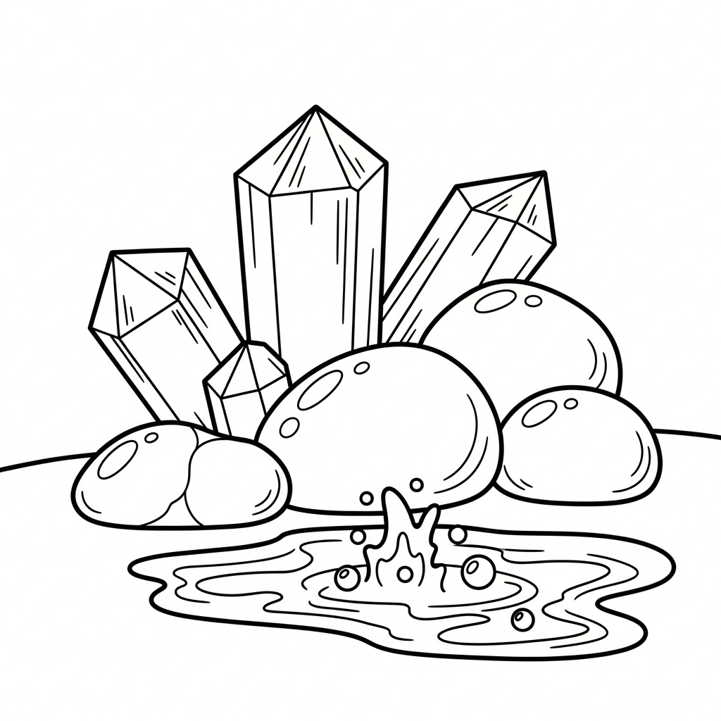 coloriage Volcan updated et decoupage