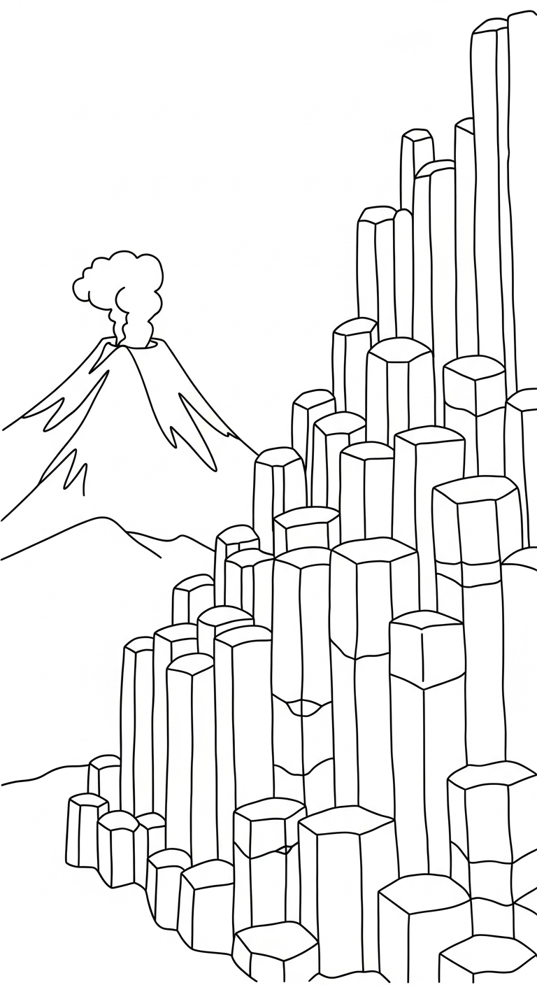 coloriage Volcan updated d'enfant a imprimer